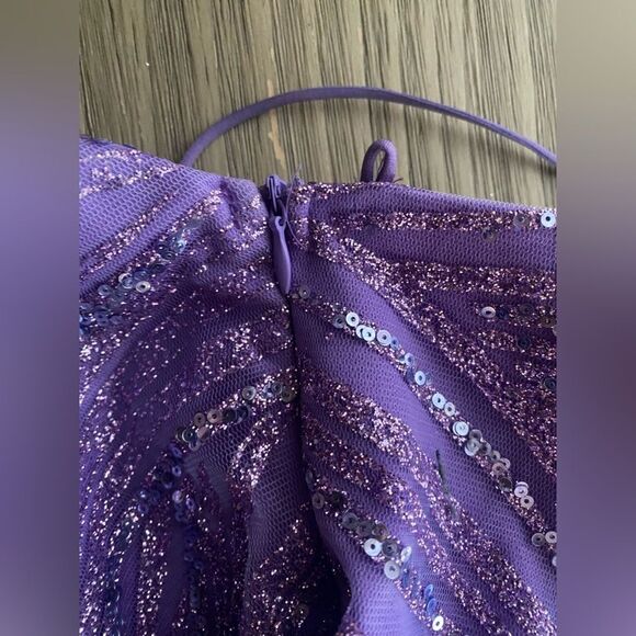 NWT Hello Molly Shimmering Star Sequin Mini Dress Purple  Sz XS Sleeveless - Picture 13 of 16